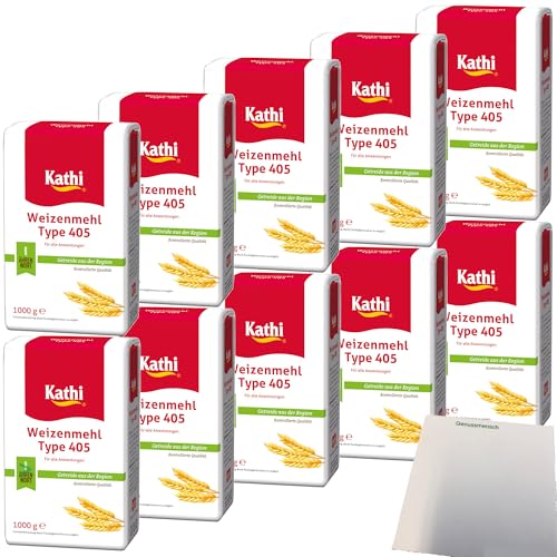 Kathi Weizenmehl Typ 405 mit Getreide aus der Region 10er Pack (10x1kg Packung) + usy Block von usy