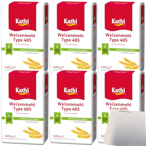 Kathi Weizenmehl Typ 405 mit Getreide aus der Region 6er Pack (6x1kg Packung) + usy Block von usy