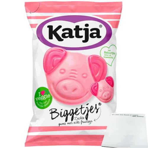 Katja Biggetjes leckere Fruchtgummi Ferkel mit Fruchtsaft (255g Beutel) + usy Block von usy