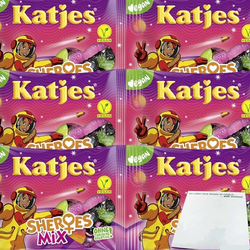 Katjes Sheroes Mix 6er Pack (6x175g Packung) + usy Block von usy