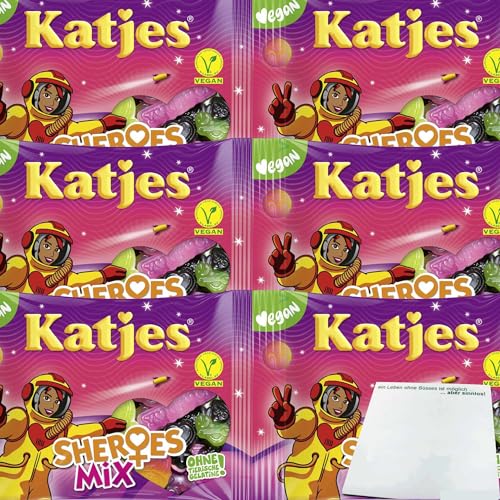 Katjes Sheroes Mix 6er Pack (6x175g Packung) + usy Block von usy