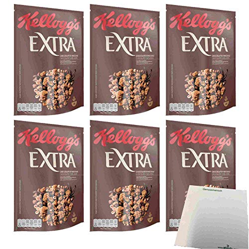 Kelloggs Extra Cioccolato e Nocciole Müsli 6er Pack (6x375g Beutel) + usy Block von usy