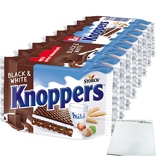 Knoppers Black and White Waffelschnitte (8x25g Packung) + usy Block von usy