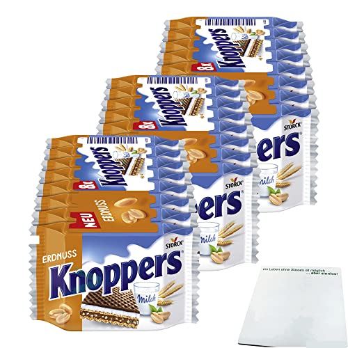 Knoppers Erdnuss 3er Pack (3x8x25g Packung) + usy Block von usy
