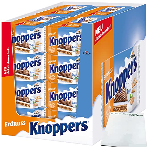 Knoppers Erdnuss Waffelschnitte 16er VPE (6x 8x25g Packung) + usy Block von usy