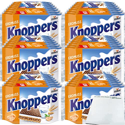 Knoppers Erdnuss Waffelschnitte 6er Pack (6x 8x25g Packung) + usy Block von usy