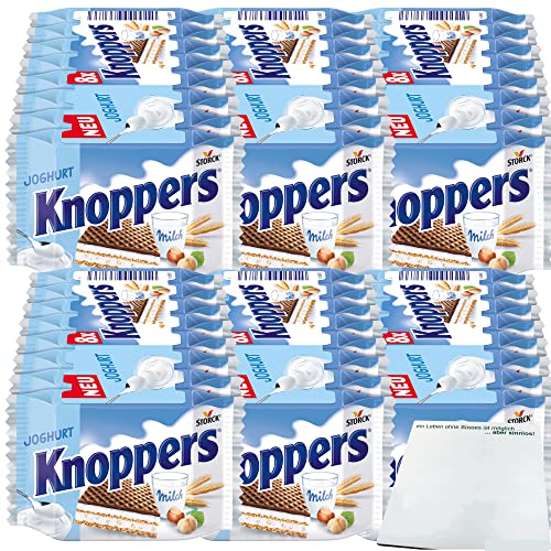 Knoppers Joghurt Waffelschnitte mit Joghurt und gehackten Haselnüssen 6er Pack (6x 8x25g Packung) + usy Block von usy