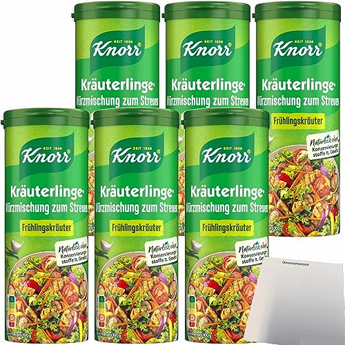 Knorr Kräuterlinge zum Streuen Frühlings Kräuter 6er Pack (6x60g Streuer) + usy Block von usy