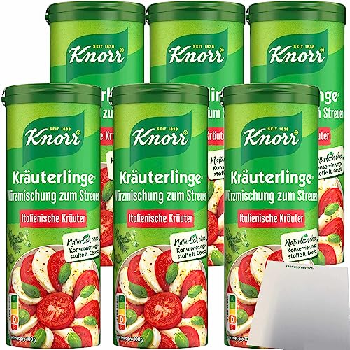 Knorr Kräuterlinge zum Streuern Italienische Art 6er Pack (6x60g Streuer) + usy Block von usy
