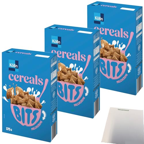 Kölln Cereals Bits mit Milchcreme 3er Pack (3x375g Packung) + usy Block von usy