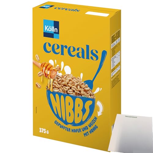 Kölln Cereals Nibbs Honig (375g Packung) + usy Block von usy