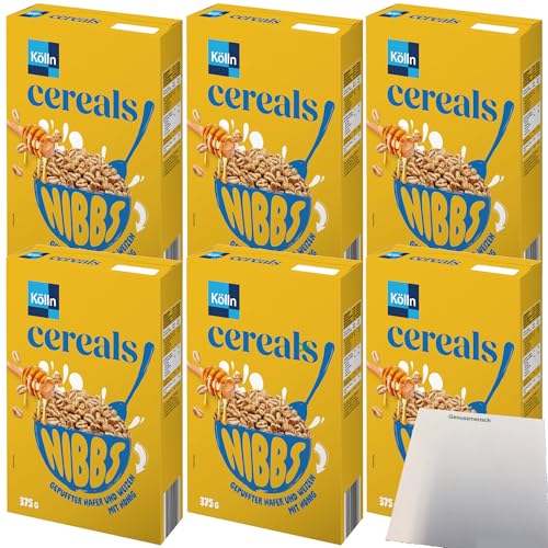 Kölln Cereals Nibbs Honig 6er Pack (6x375g Packung) + usy Block von usy
