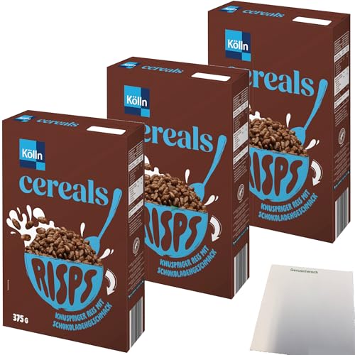 Kölln Cereals Risps Schoko 3er Pack (3x375g Packung) + usy Block von usy