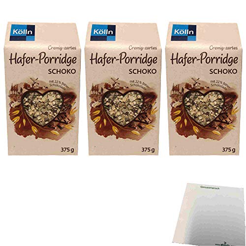 Kölln Hafer-Porridge Schoko 3er Pack (3x375g Packung) + usy Block von usy