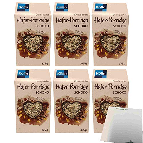 Kölln Hafer-Porridge Schoko 6er Pack (6x375g Packung) + usy Block von usy