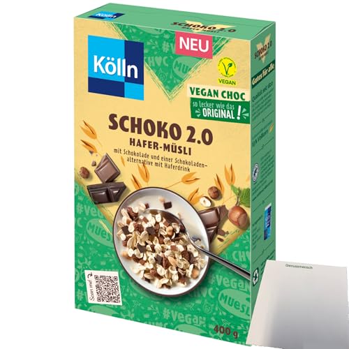 Kölln Müsli Schoko 2.0 vegan (400g Packung) + usy Block von usy