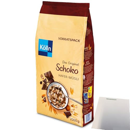 Kölln Müsli Schoko Hafer-Müsli mit 20% feiner Schokolade (1x2 kg Packung) + usy Block von usy
