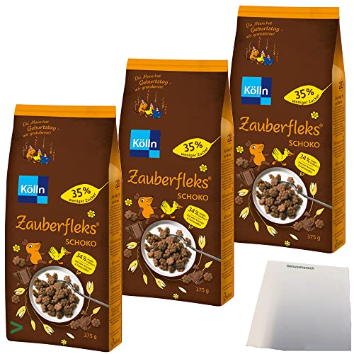 Kölln Zauberfleks Schoko 3er Pack (3x375g Beutel) + usy Block von usy