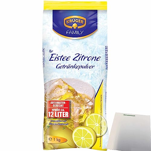 Krüger Eistee Zitrone Getränkepulver automatengeeignet (1kg Beutel) + usy Block von usy