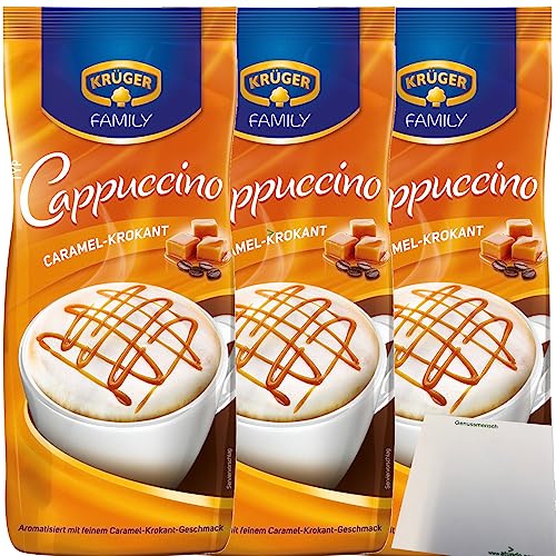 Krüger Family Cappuccino Caramel-Krokant 3er Pack (3x 500g Beutel) + usy Block von usy