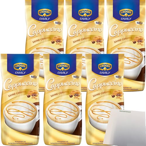 Krüger Family Cappuccino Sahne Caramel 6er Pack (6x500g Beutel) + usy Block von usy