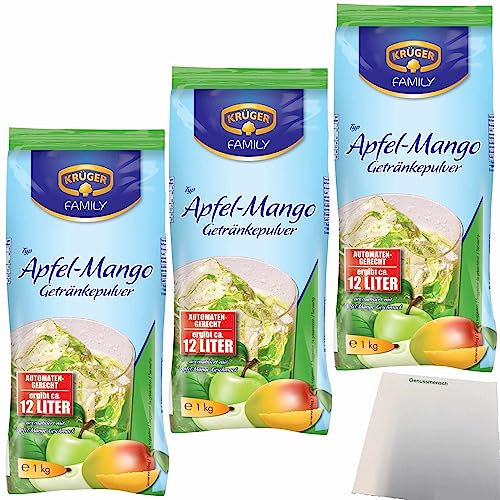 Krüger Getränkepulver Apfel Mango automatengerecht 3er Pack (3x1kg Beutel) + usy Block von usy