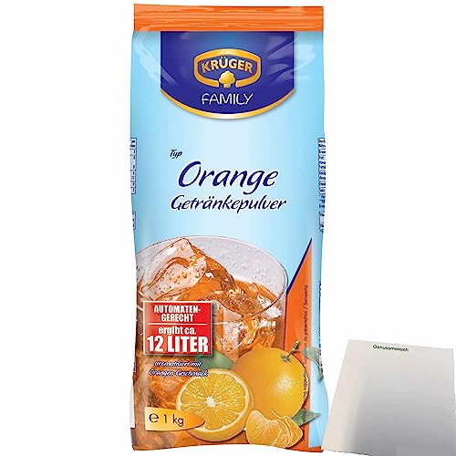 Krüger Getränkepulver Orange automatengerecht (1kg Beutel) + usy Block von usy