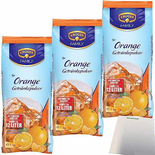 Krüger Getränkepulver Orange automatengerecht 3er Pack (3x1kg Beutel) + usy Block von usy