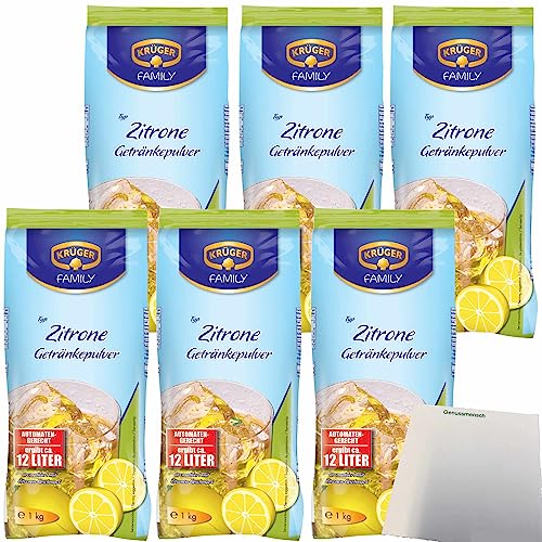 Krüger Getränkepulver Zitrone automatengerecht 6er Pack (6x1kg Beutel) + usy Block von usy