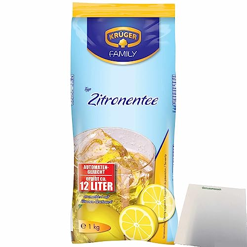 Krüger Zitronentee Getränkepulver automatengerecht (1kg Beutel) + usy Block von usy