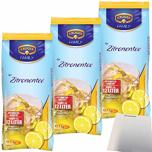 Krüger Zitronentee Getränkepulver automatengerecht 3er Pack (3x1kg Beutel) + usy Block von usy