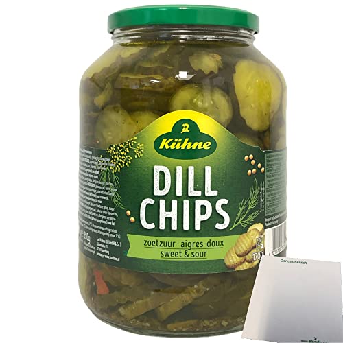 Kühne Dill Chips Dill-Gurkenscheiben Familienglas 1x1700ml Glas + usy Block von usy