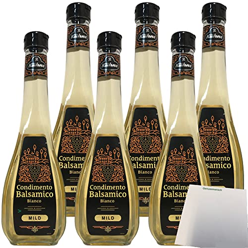 Kühne Essig Condimento Balsamico Bianco weißer Balsamico mild 6er Pack (6x500ml Flasche) + usy Block von usy