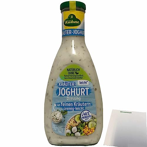 Kühne Salat Dressing Joghurt Kräuter Leicht (500ml Flasche) + usy Block von usy