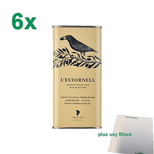 L?Estornell "Natives Olivenöl Extra" Gastropack (6x500ml Dose) + usy Block von usy