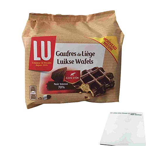 LU Gaufres de Liege Cote D'Or Noir Intense 70% (260g Packung) + usy Block von usy