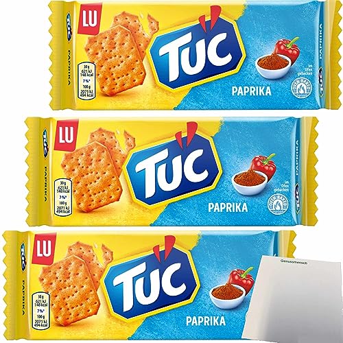 LU Tuc Cräcker Paprika mit würzigem Paprika-Geschmack 3er Pack (3x100g Packung) + usy Block von usy