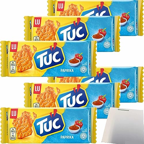 LU Tuc Cräcker Paprika mit würzigem Paprika-Geschmack 6er Pack (6x100g Packung) + usy Block von usy