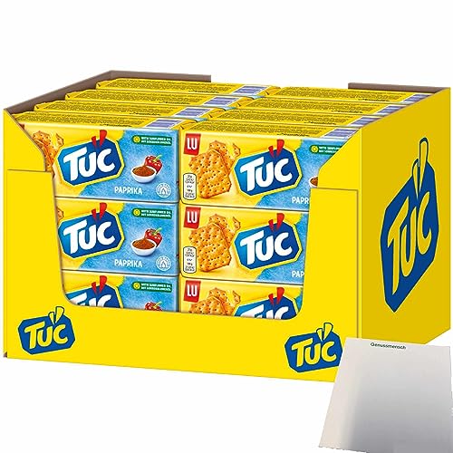 LU Tuc Cräcker Paprika mit würzigem Paprika-Geschmack VPE (24x100g Packung) + usy Block von usy