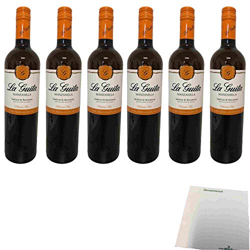 La Guita Manzanilla Sherry Fino blanco 15% 6er Pack (6x0,75l Flasche) + usy Block von usy