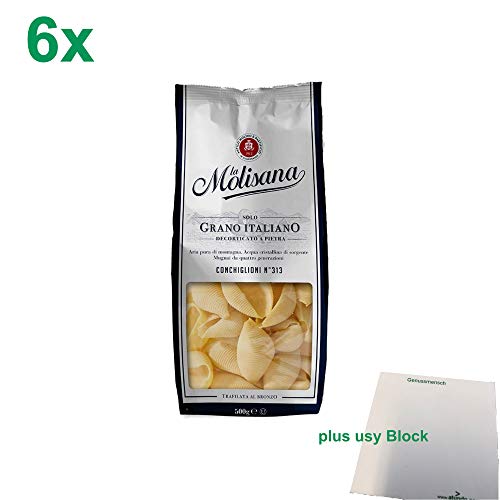 La Molisana Nudeln "Conchiglioni 313" Gastropack (6x500g Packung) + usy Block von usy