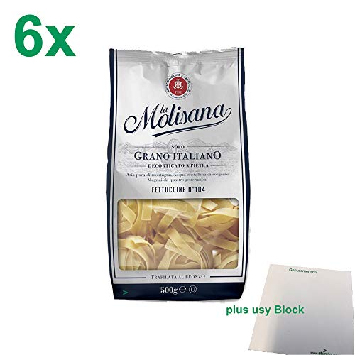 La Molisana Nudeln "Fettuccine 104" Gastropack (6x500g Packung) + usy Block von usy