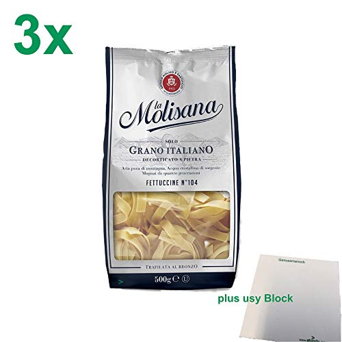 La Molisana Nudeln "Fettuccine 104" Officepack (3x500g Packung) + usy Block von usy