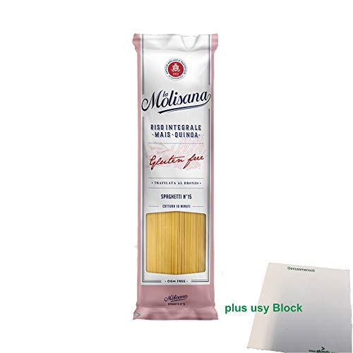 La Molisana Nudeln Glutenfrei "Spaghetti Gluten free 15" (400g Packung) + usy Block von usy