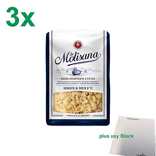 usy Bundle für La Molisana Nudeln "Insalata Di Pasta 72" Officepack (3x500g Packung) + usy Block von usy