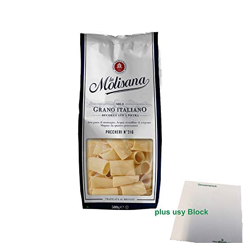 La Molisana Nudeln "Paccheri 316" (500g Packung) + usy Block von usy