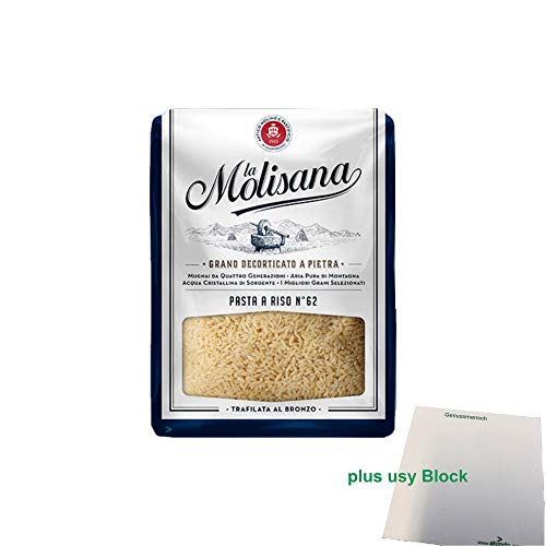 La Molisana Nudeln "Pasta A Riso 62" (500g Packung) + usy Block von usy