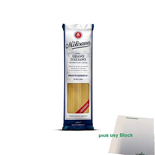 usy Bundle für La Molisana Nudeln "Spaghetto Quadrato 1" (500g Packung) + usy Block von usy