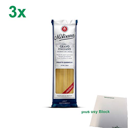 La Molisana Nudeln "Spaghetto Quadrato 1" Officepack (3x500g Packung) + usy Block von usy