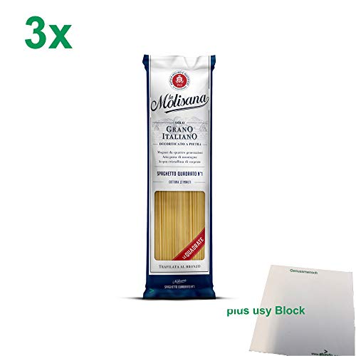 usy Bundle für La Molisana Nudeln "Spaghetto Quadrato 1" Officepack (3x500g Packung) + usy Block von usy